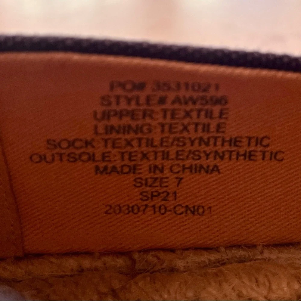 J Crew Colorblock Canvas Espadrilles Navy and Pink Size 7 - Picture 12 of 12
